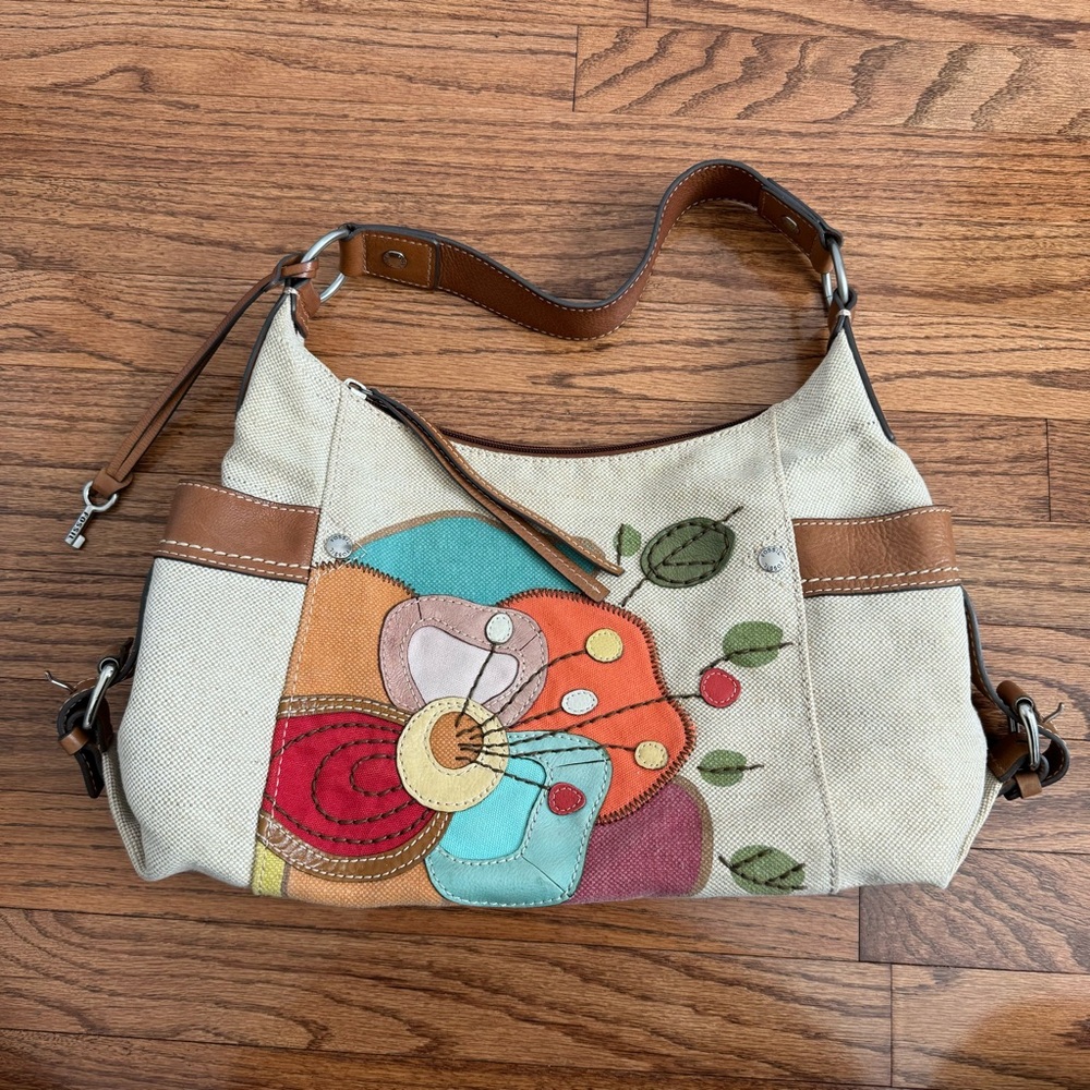 Fossil large canvas handbag